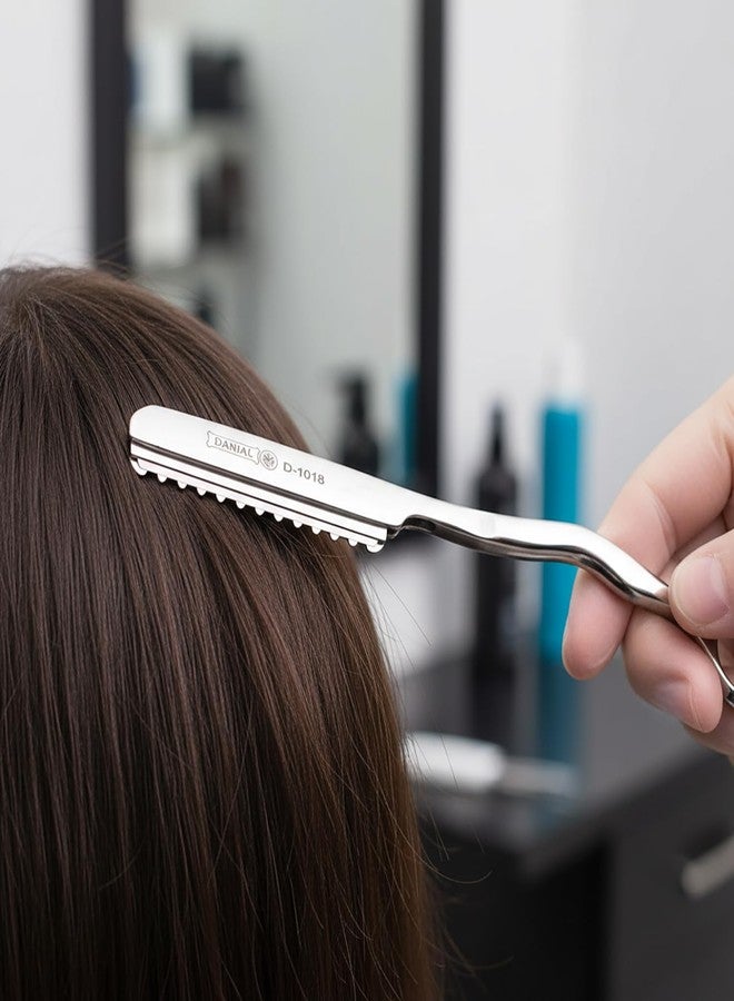 DANIAL Professional Hair Styling Thinning Texturizing Cutting Faether Razor (Silver) - Image 3